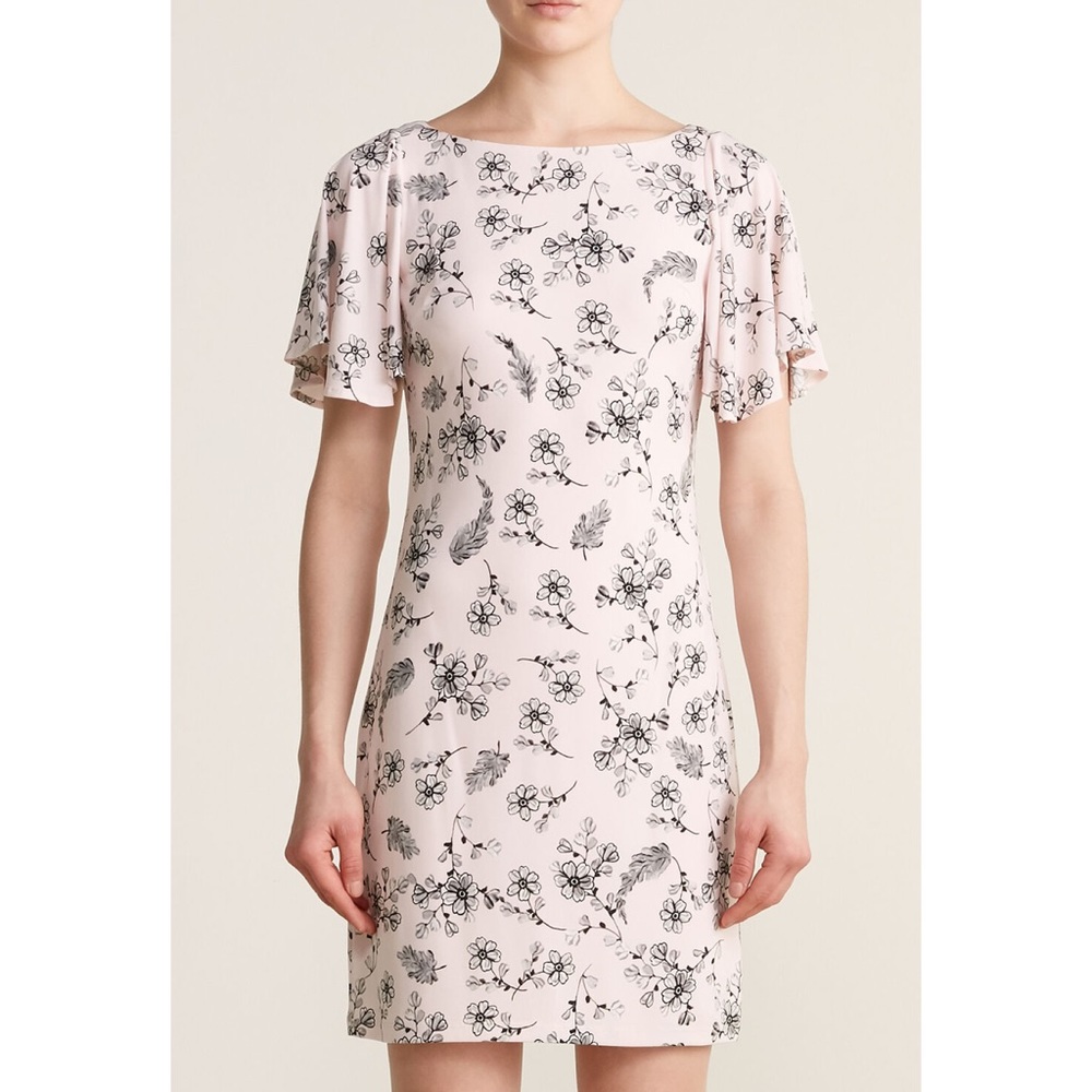 Karl Lagerfeld Floral Flutter Sleeve Dress SZ 8